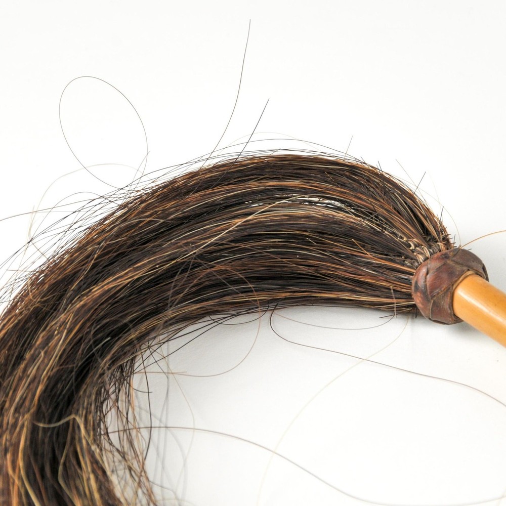 Horse Tail Fly Whisk with Leather Handle