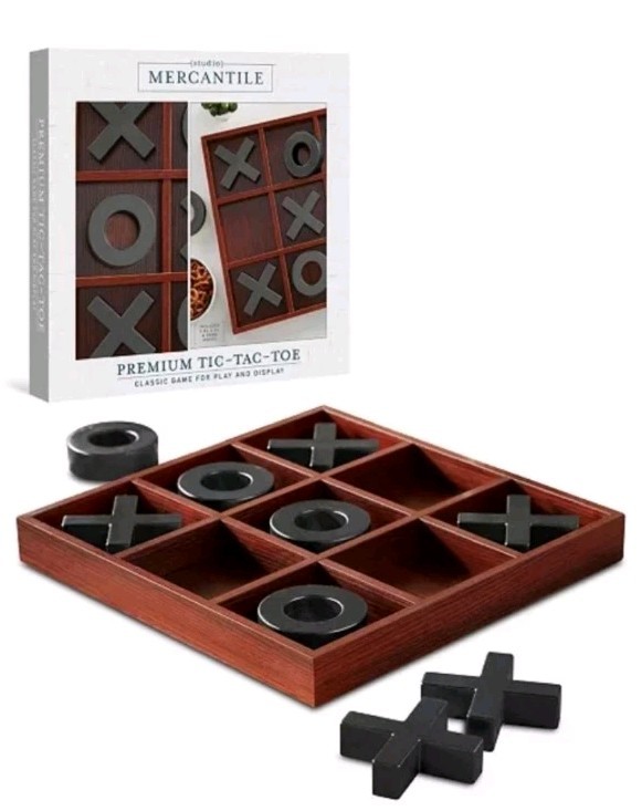 Studio Mercantile Premium Solid Wood Tic Tac Toe Board Game