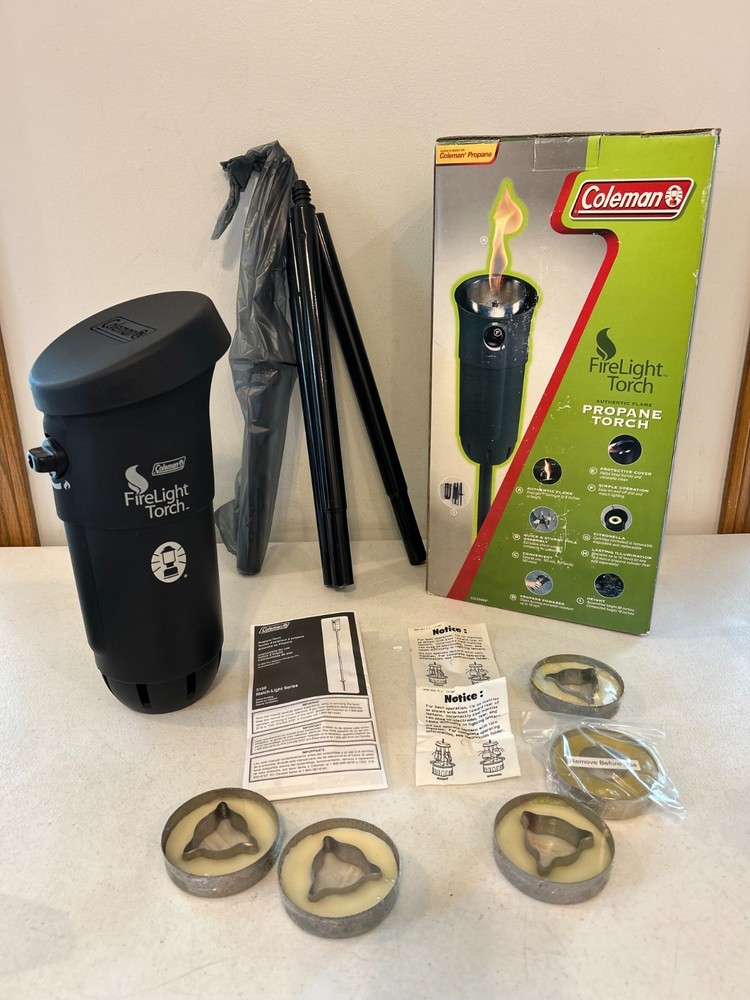 Coleman Authentic Flame Propane Firelight Torch Citronella Tiki Camping Lantern