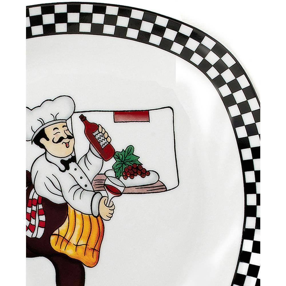 Porcelain 20-Piece Chef Design Square Dinnerware Set (Service for 4)