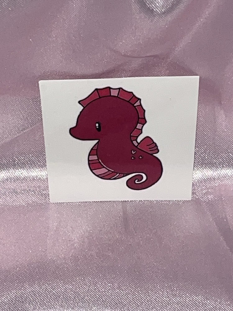 Pink Seahorse - Small - Temporary Tattoo.