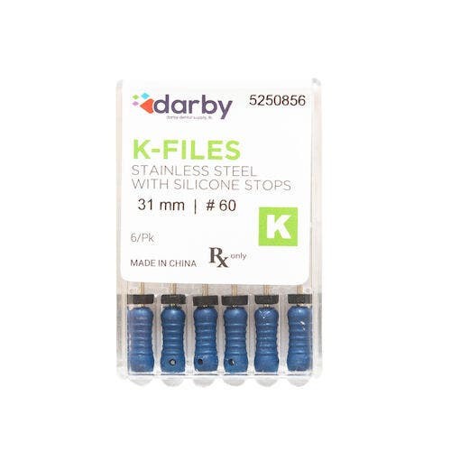 K-Type Files, 31mm, #60, 6/Pkg