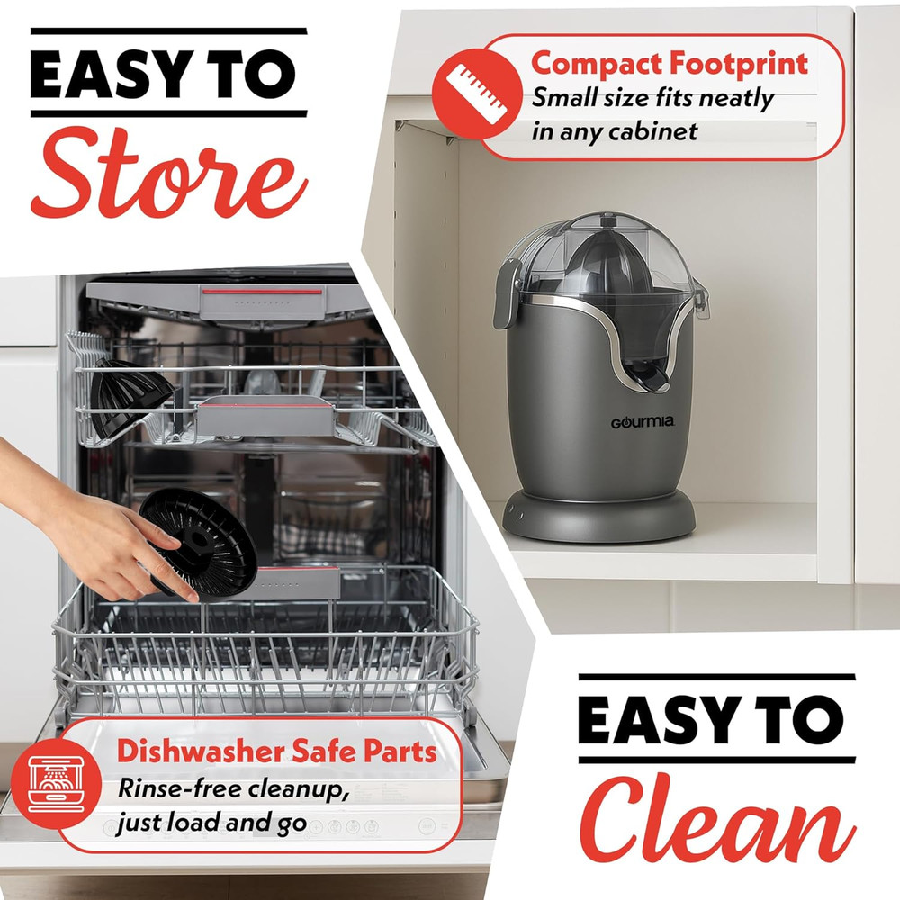 Automatic Citrus Juicer - 17 Oz Capacity, One-Touch Operation, Universal Cone, A