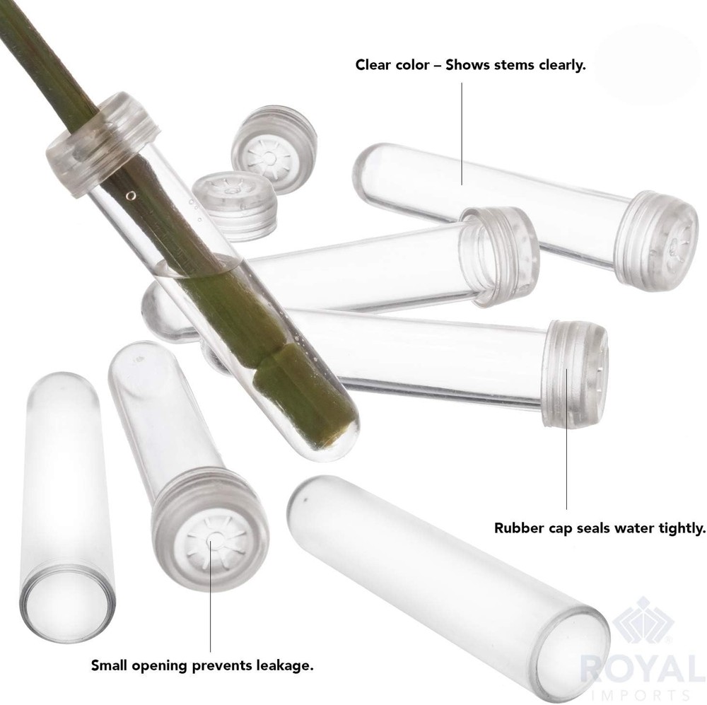Clear Plastic Floral Vials - 3