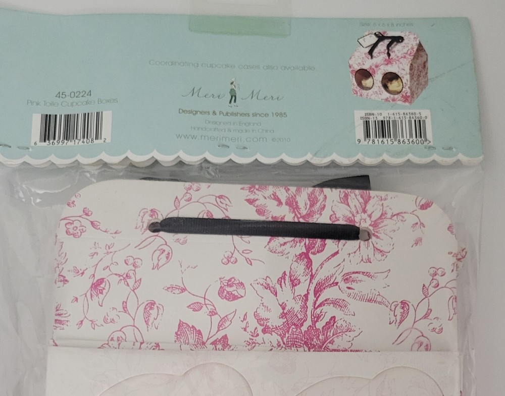 Pink Cupcake Boxes Set Of 3, NOS