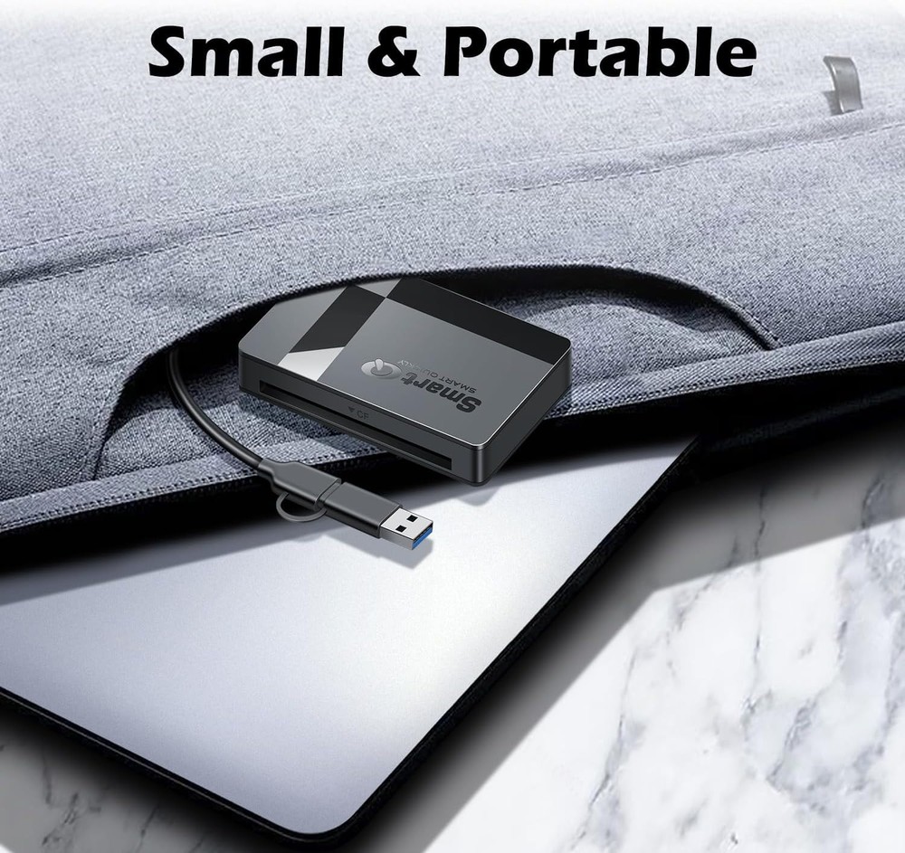 SD Card Reader, Memory Card Reader 4 in 1 USB C USB 3.0 Dual Connector Adapte...