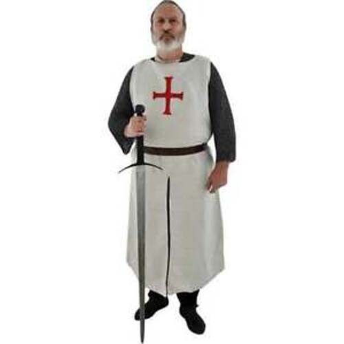 Middle Ages Templar Surcoat Red Cross Tunic Medieval Costume Renaissance LARP