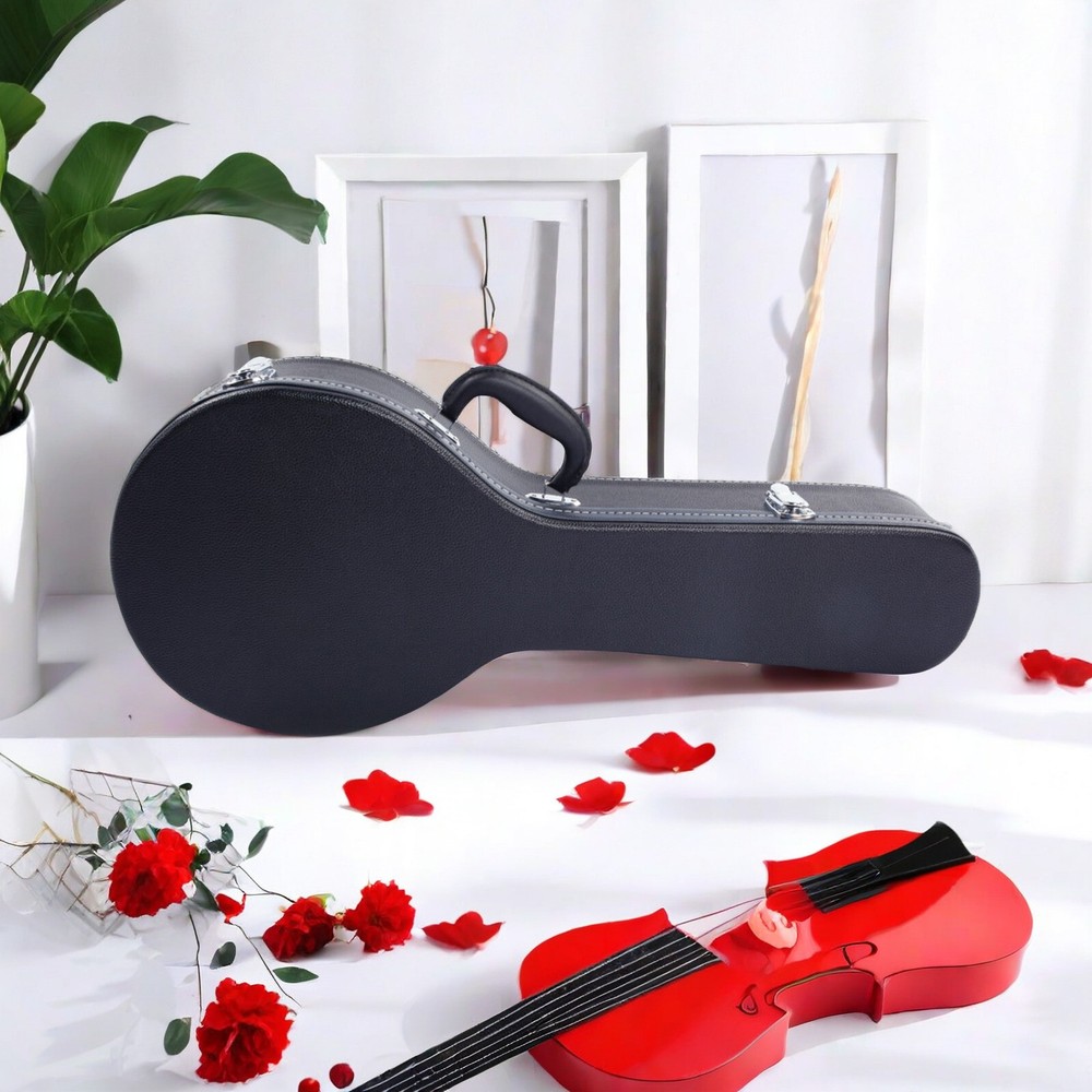 A-Style Black Mandolin Hard Shell Case With Microgroove, Mandoline Hard Case