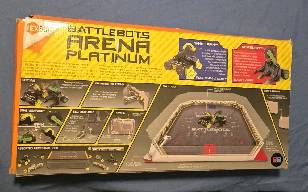 Rare HEXBUG BattleBots Arena Platinum – Multiplayer Robot Game *Missing Remotes*