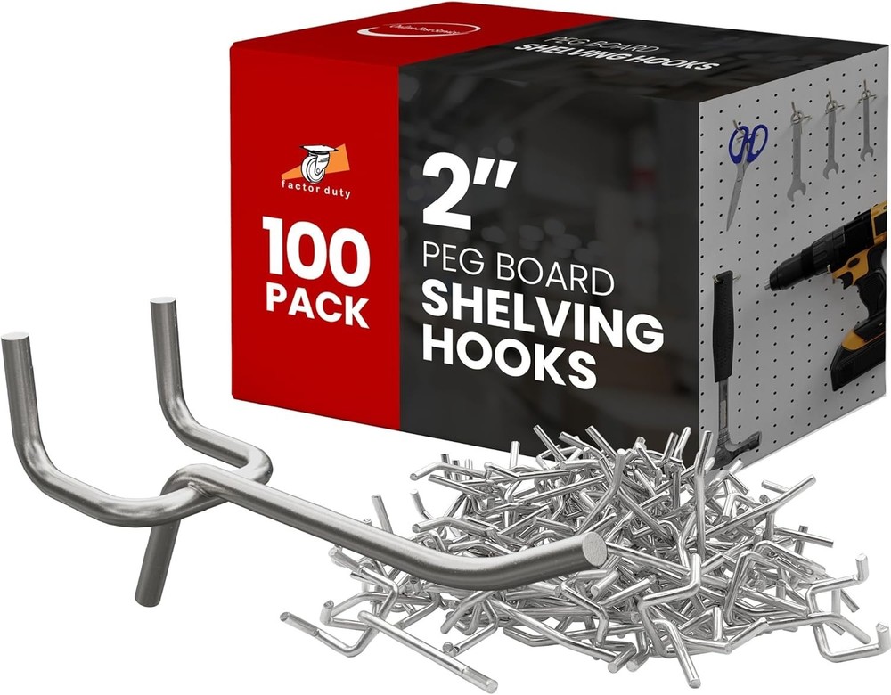 High Quality 2" Pegboard Shelving Hooks 100 Pack