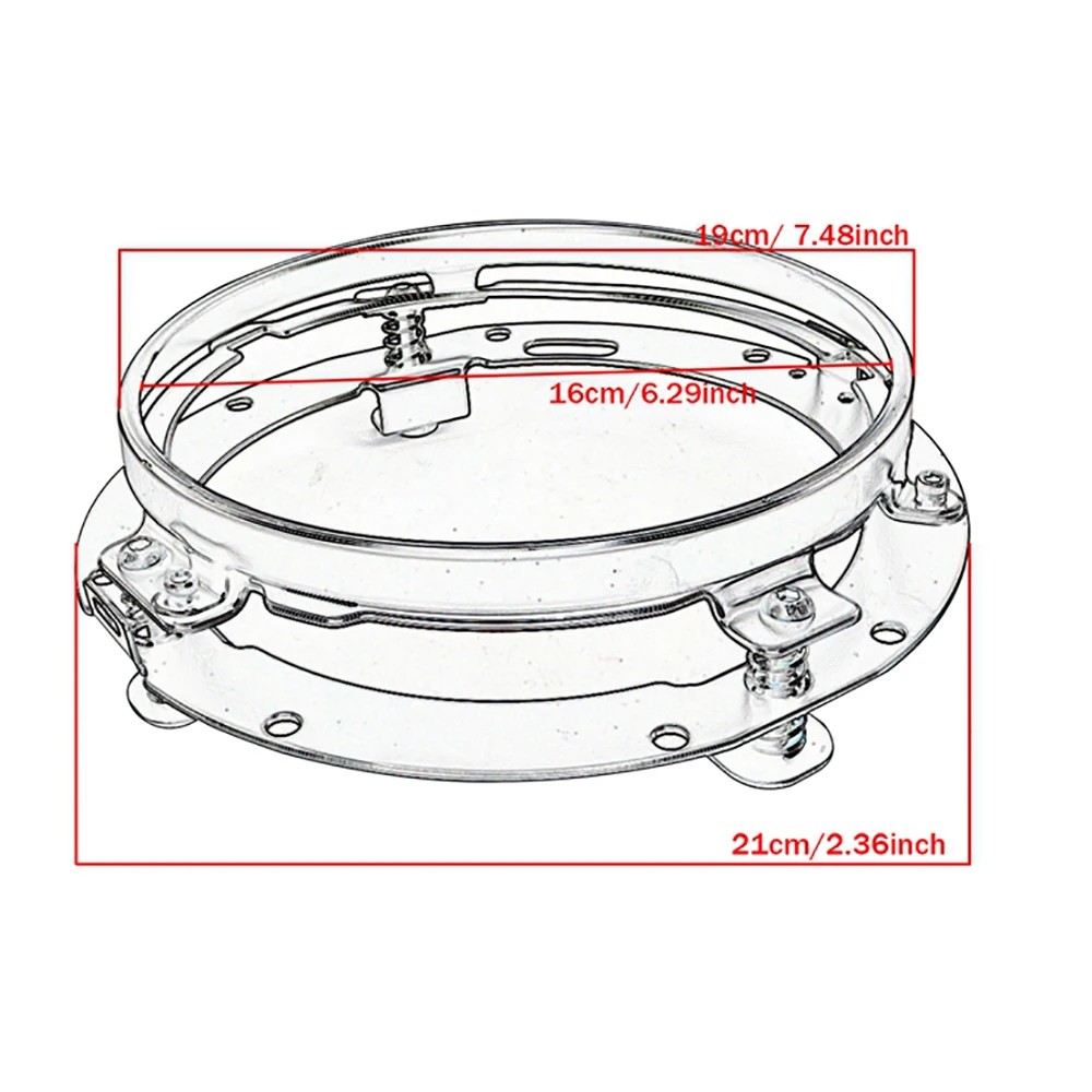 Chrome Fits for 1994-13 Harley Electra Glide 7" Headlight Ring Bracket Mounting