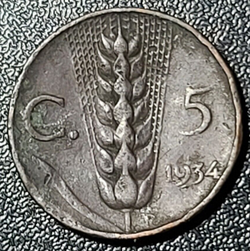 1934 ITALY 5 CENTESIMI BKD10