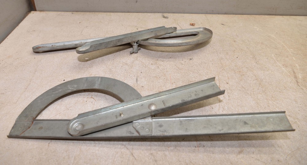 2 industrial saw protractor timberframe log cabin measuring ship building tool