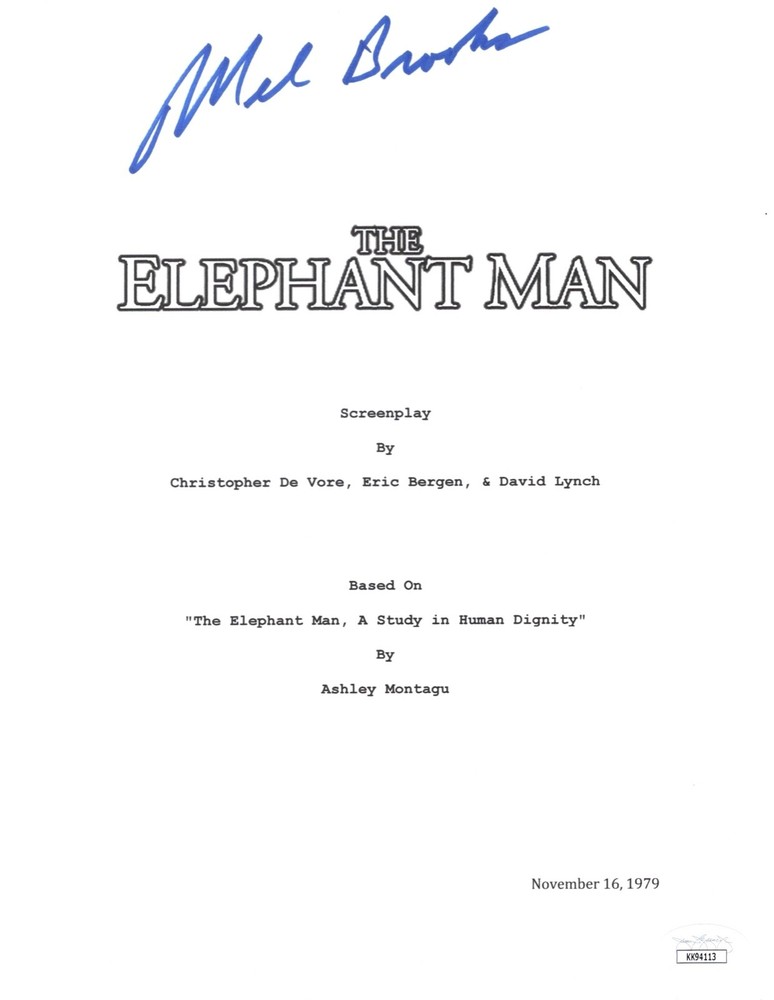 Mel Brooks THE ELEPHANT MAN Signed FULL SCRIPT In Person Autograph JSA COA Cert