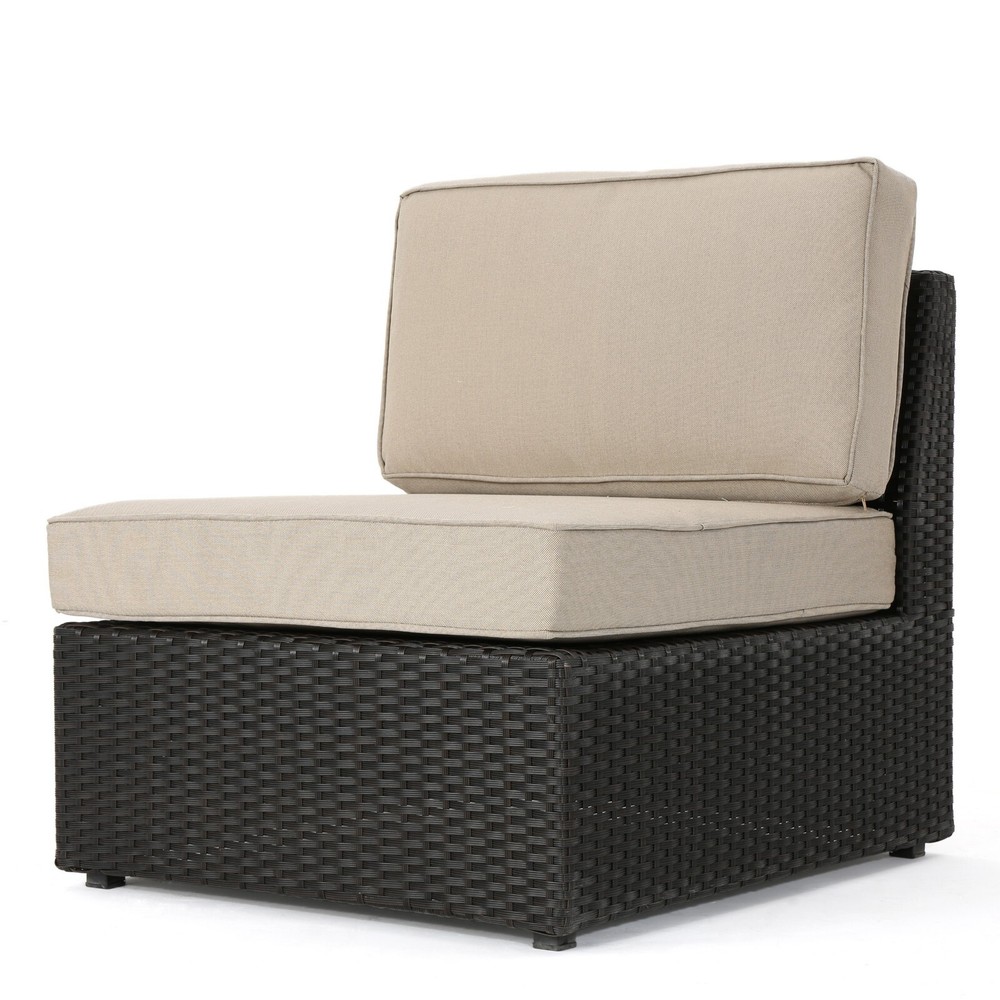 Reddington 6pc Outdoor Brown Wicker Sectional Seating Set