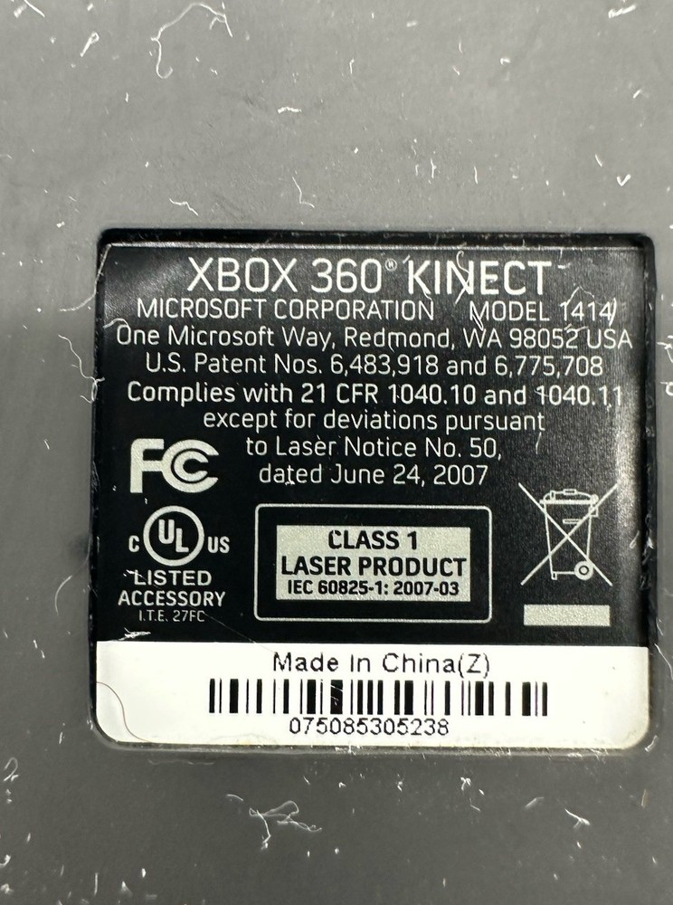 Genuine Microsoft Xbox 360 Kinect Connect Black Sensor Bar Model #1414
