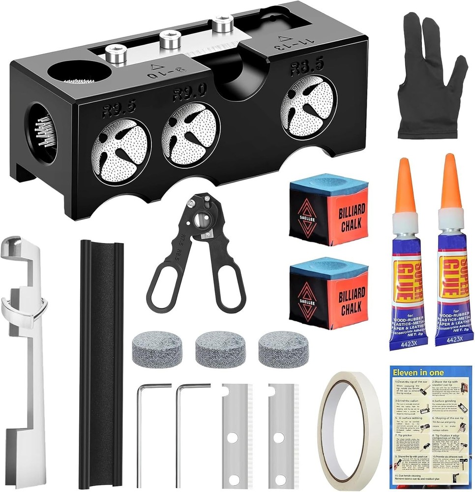 Complete Pool Cue Repair Kit: 11 Tools for Precision and Performance Enhancement