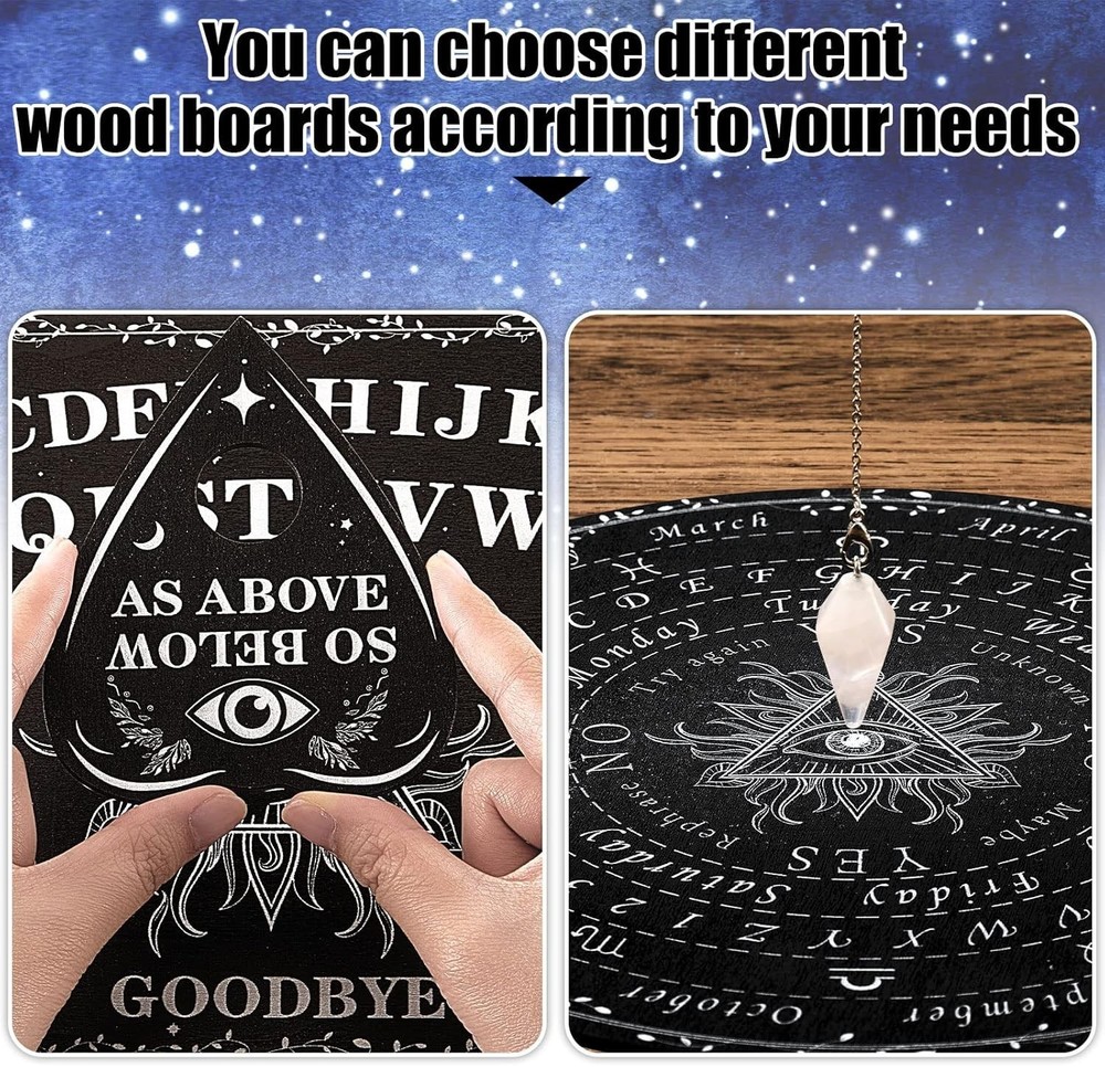 Amethyst Pendulum Dowsing Board with Planchette for Metaphysical Exploration
