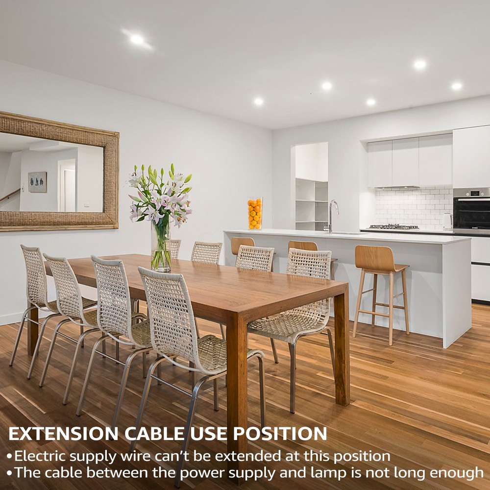 6 Pack 4ft Extension Cable, for LED Recessed Lighting with Junction Box