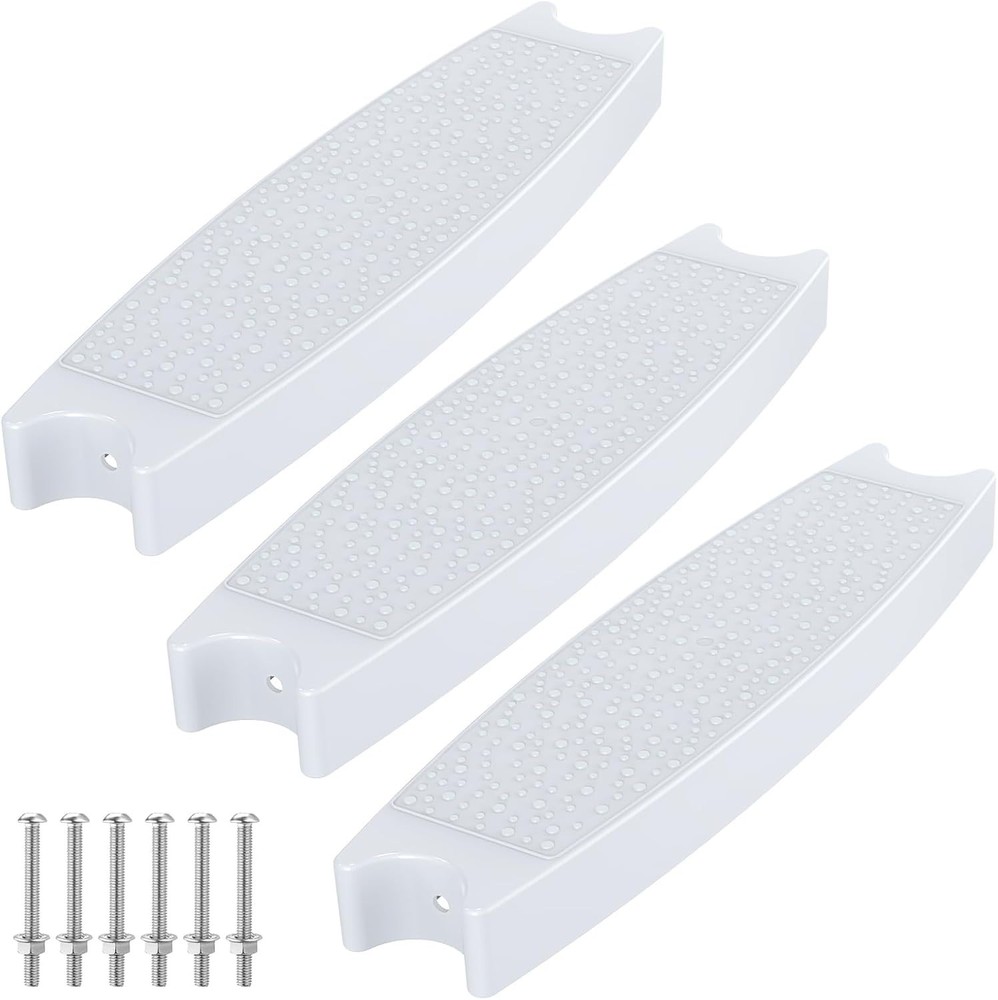 Pool Ladder Steps Replacement, (3-Pack) 18" Universal Heavy-Duty Molded Plastic