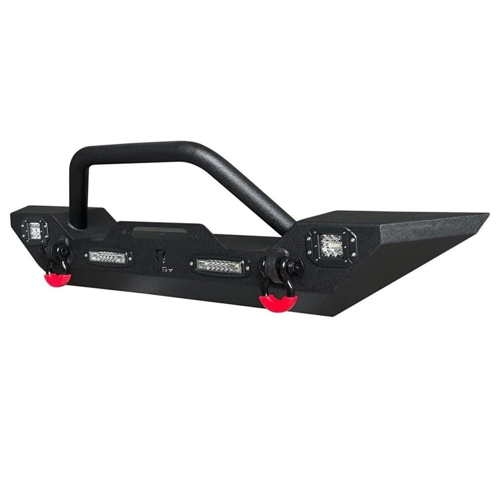 Front Bumper for Wrangler Gladiator Winch Plate 4 Lights D-Rings