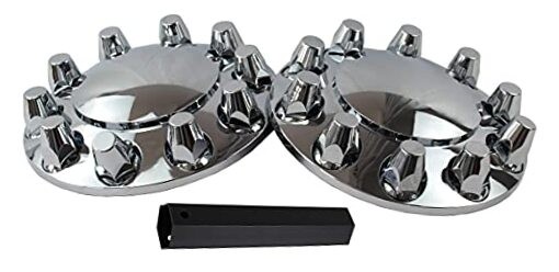 ABS Chrome Plastic Front Axle Cover Kits with 33mm Thread-on Nut Standard