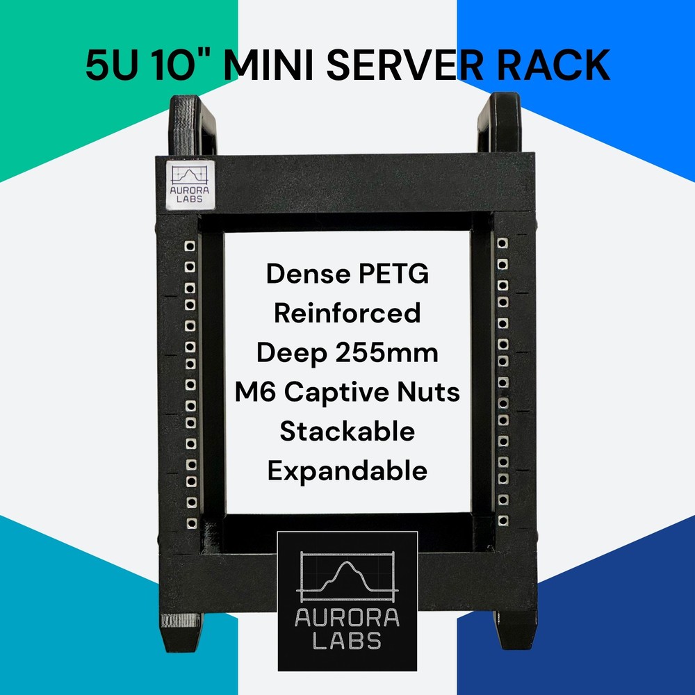 5U 10" Mini Server Rack | Deep 255mm | PETG | Stackable