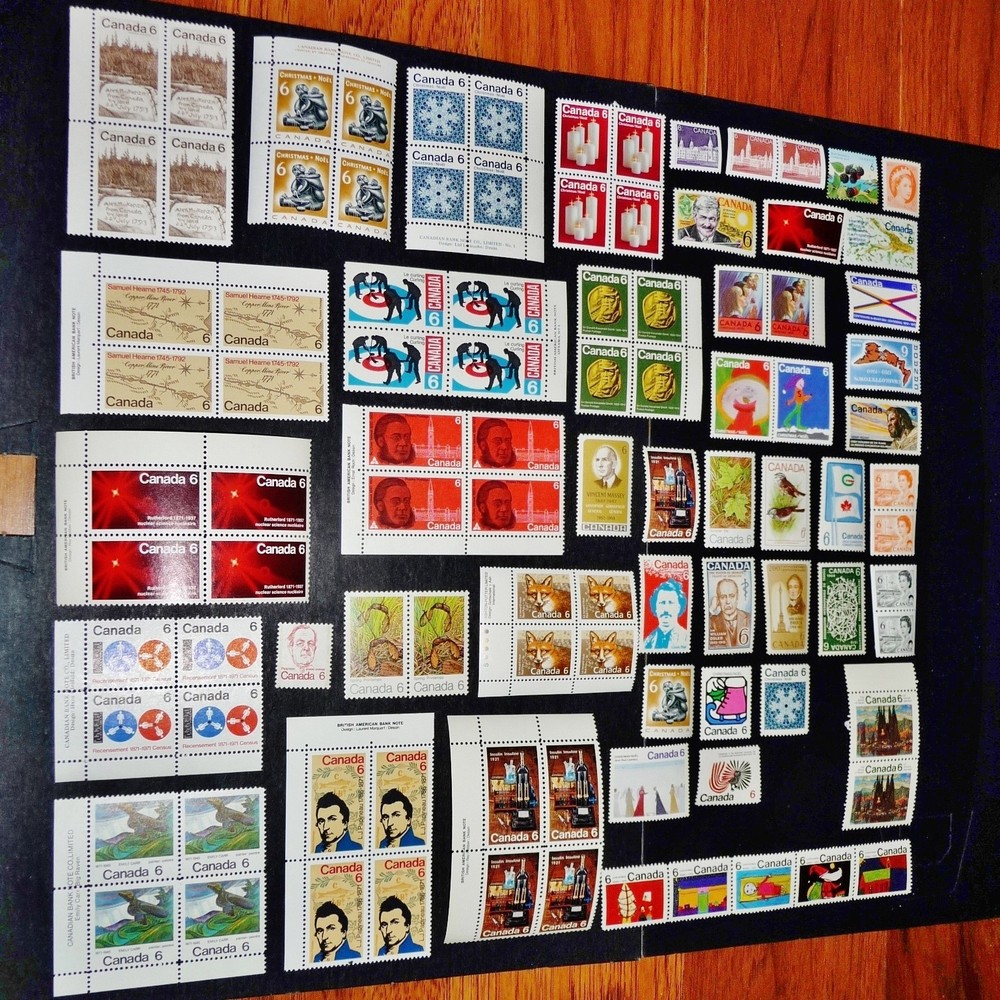 99 Canada 6 Cent Stamps, 45 Different Mostly Early
