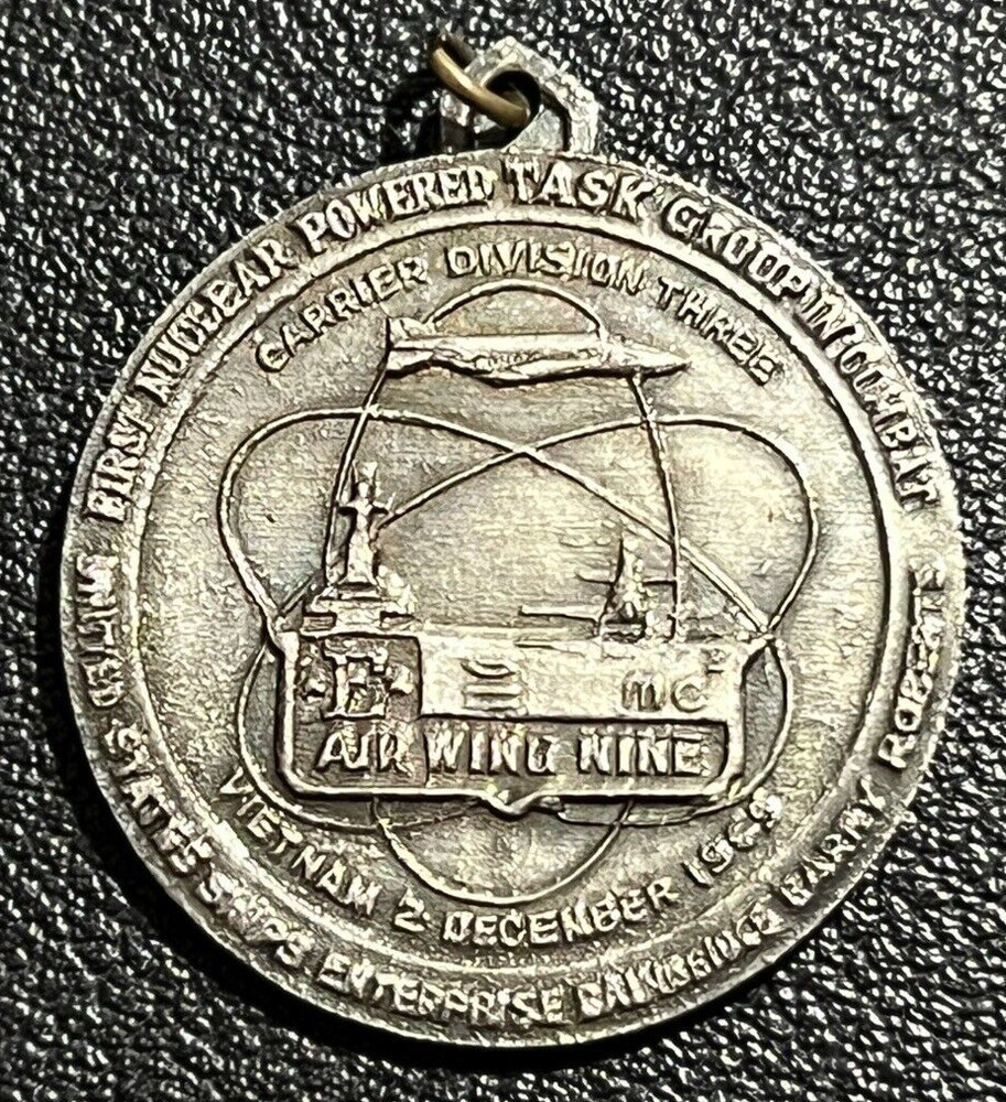 First Combat Nuclear Powered Task Grp USS Enterprise Barry Roberts Medal Silver