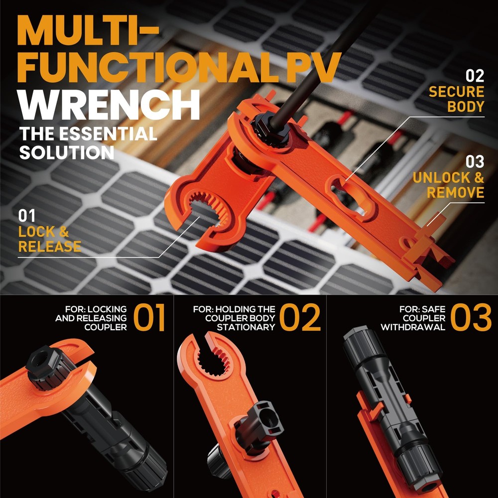 SOMELINE Solar Connector Crimping Tool Kit, 2 Tools+6 Pairs, Orange/Black