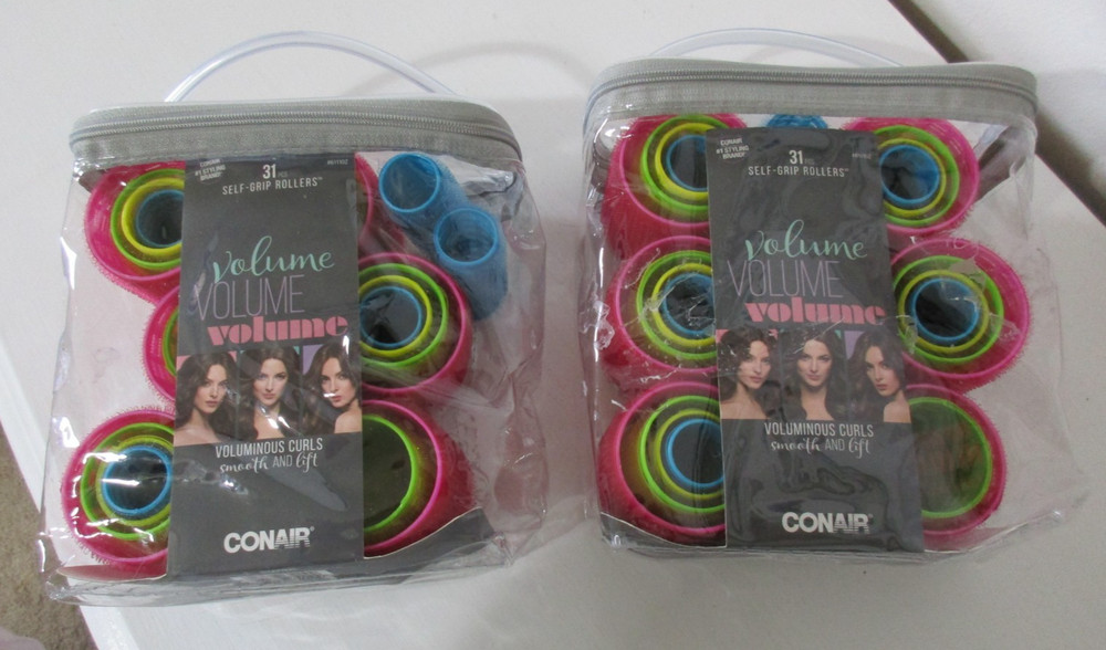 58 CONAIR SELF GRIP VOLUME ROLLERS ASSORTED SIZES & COLORS NEW
