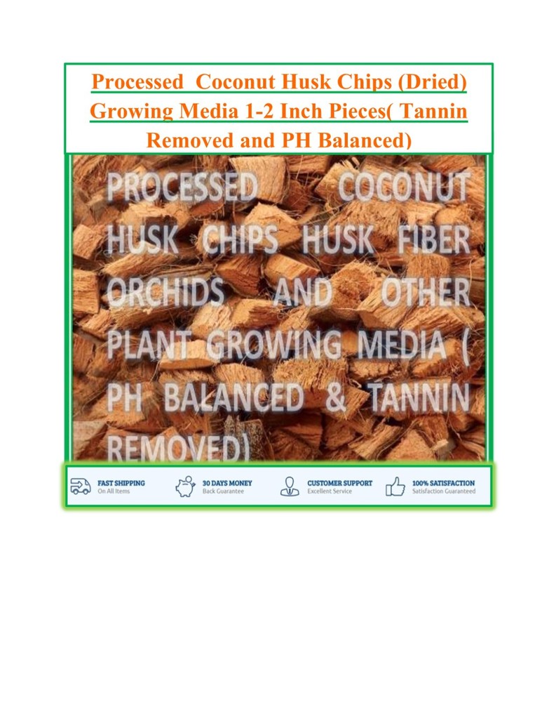 Processed Coconut Husk Chips (Dried) .  ( Tannin Remove & Pest clear certified)