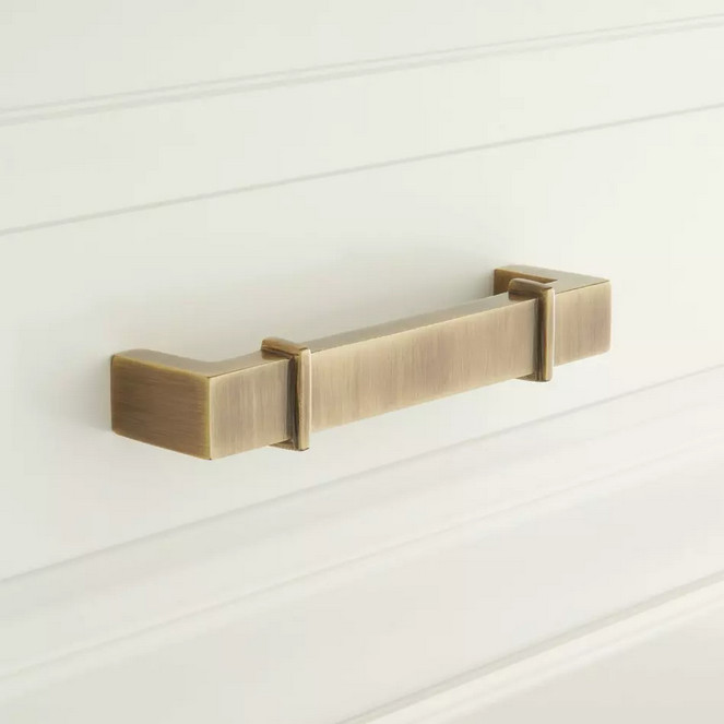 SIGNATURE HARDWARE - Brass Cabinet Pull - 6" - Antique  Brass