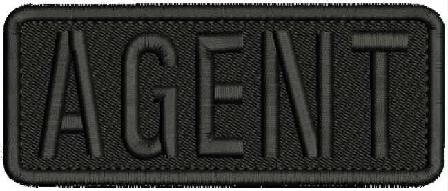 AGENT embroidery patch 2x5 hook ON BACK black