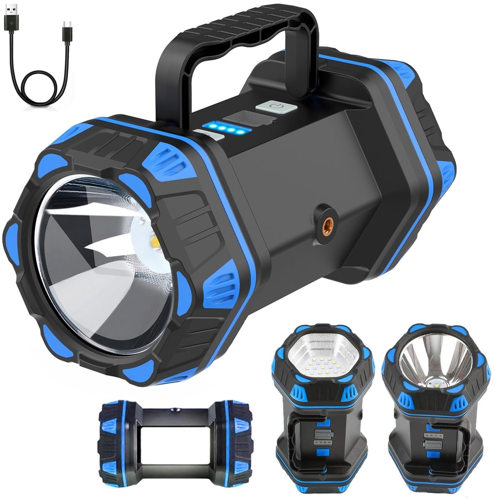 Led Camping Lantern Rechargeable, Flashlight 1500LM, 8 1PACK, Blue