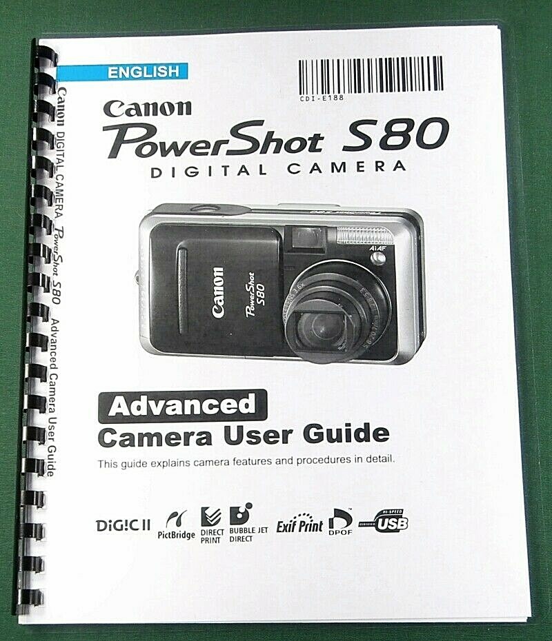 Canon PowerShot S80 Instruction Manual: 163 Pages & Protective Covers