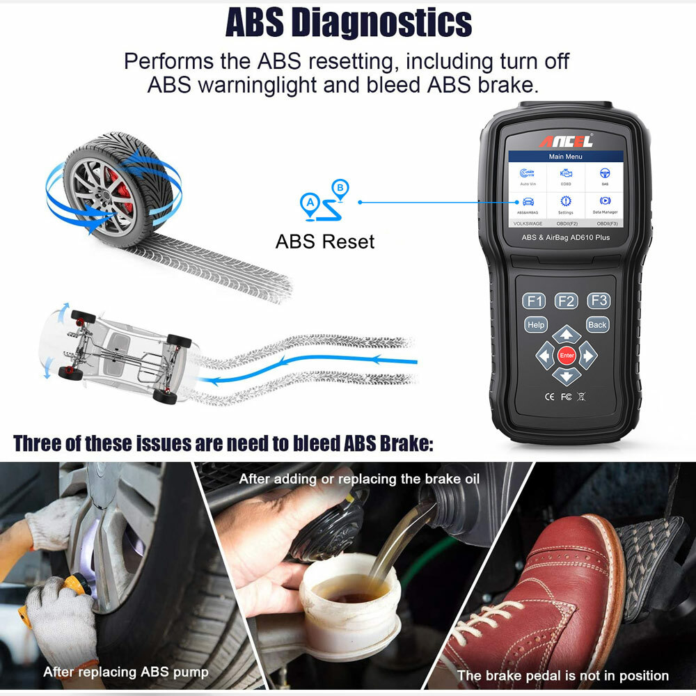 AD610 ABS SRS SAS Reset Engine Diagnostic Tool ANCEL AD610 Plus Auto Scanner