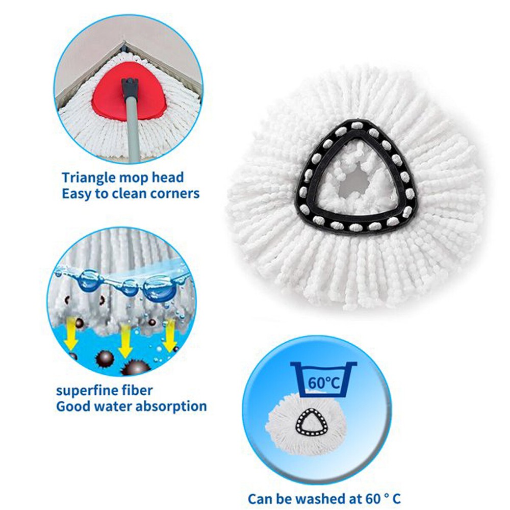 10X Microfiber Mop Heads Easy-to-Clean Mop Head Replacement O-Cedar Compatible