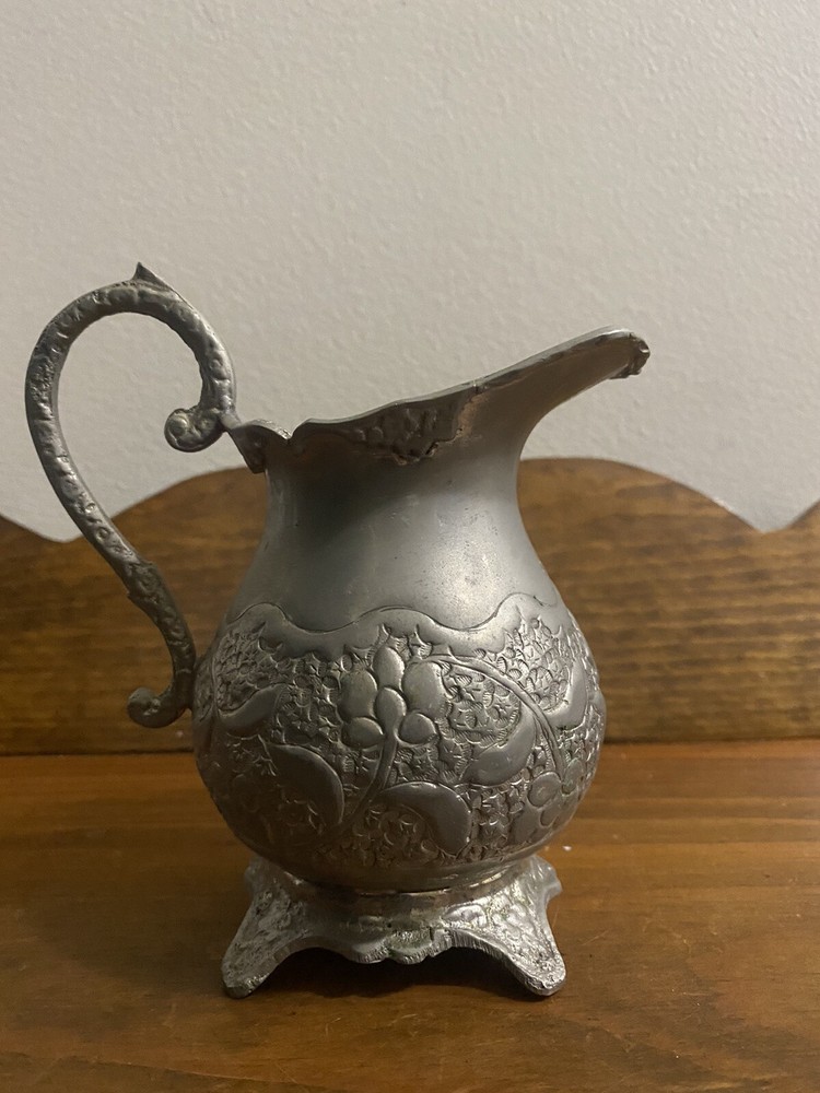 Antique German silver creamer 5.5" Tall
