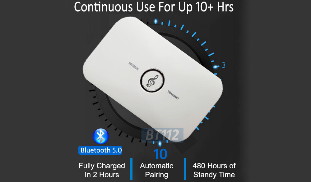 Bluetooth Audio Transmitter + Bluetooth Receiver Dongle For Wireless Audio