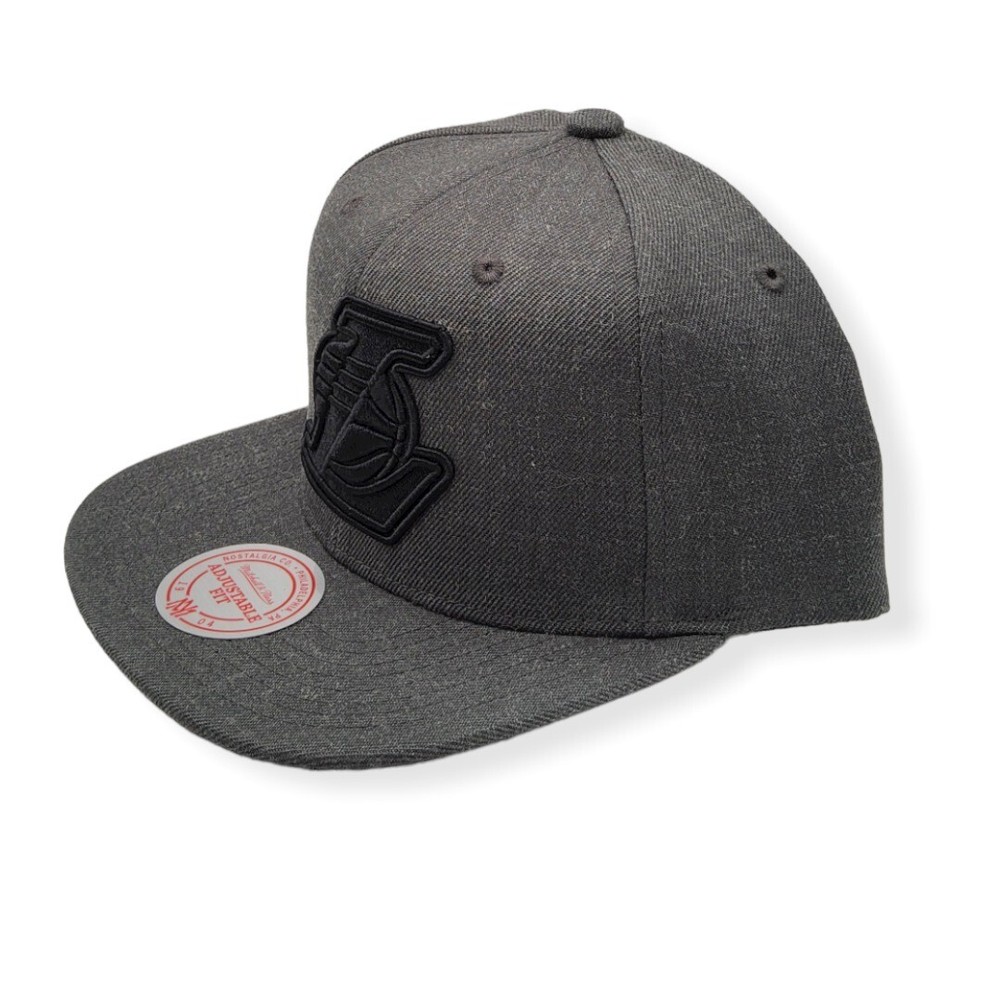 Mitchell & Ness Los Angeles Lakers Dark Heather Wool Adjustable Snapback Hat Cap