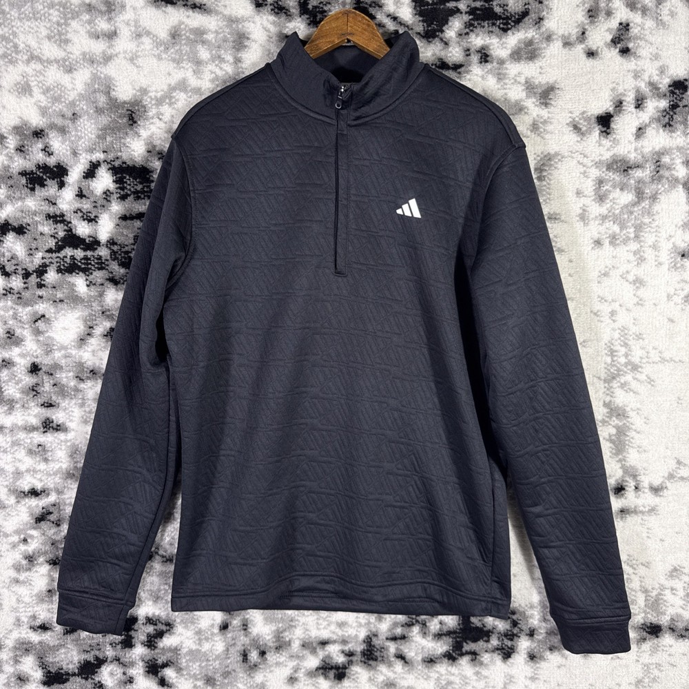 Adidas Adi Pattern Pullover Mens Size Small Black Performance Gym Training Casua