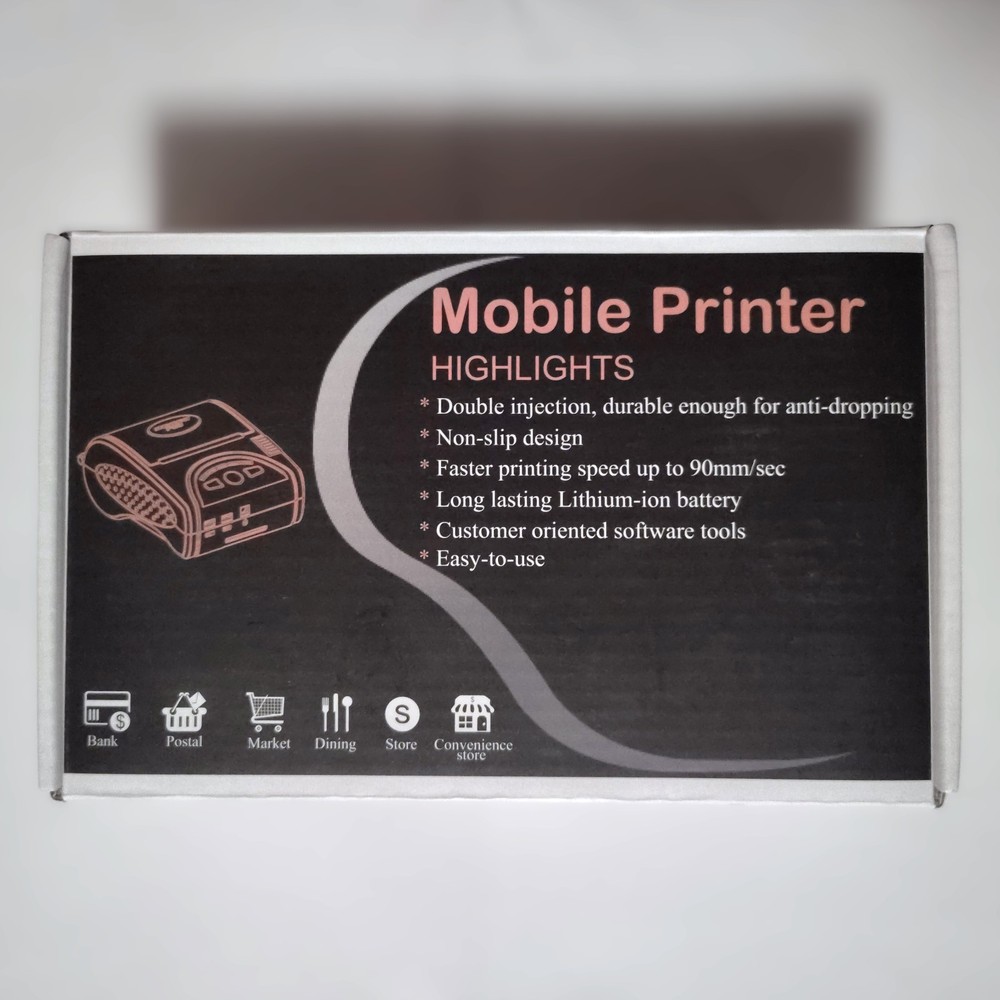 MUNBYN Bluetooth Receipt Mobile Printer, POS, Portable for Android/Windows, 58mm