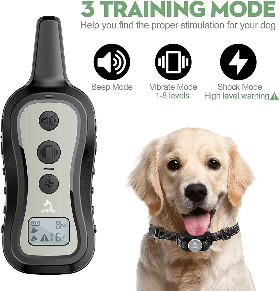 Versatile Shock Collar with Remote Control - Beep & Vibration Modes for Dogs