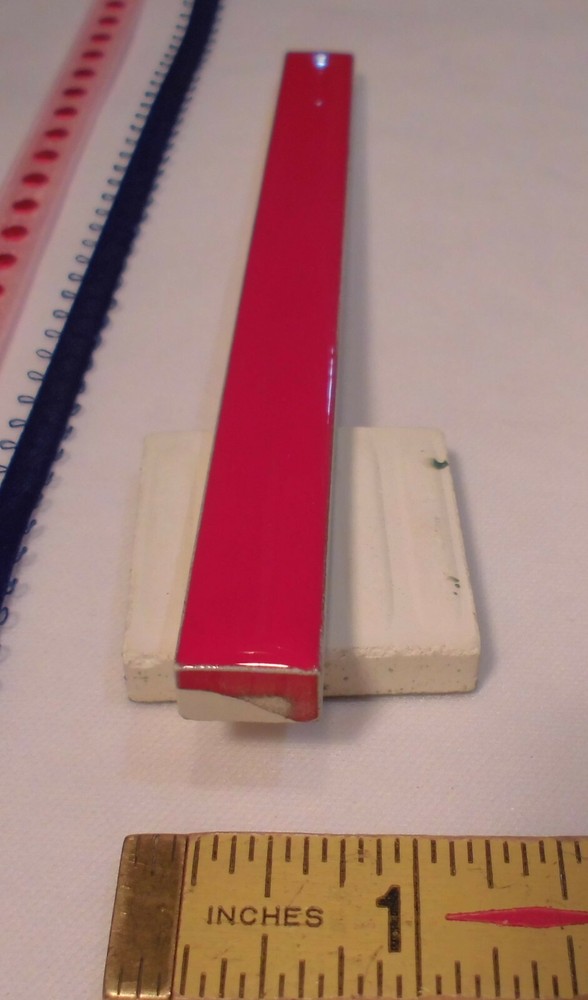 1 pc. *Glossy Ruby Red* Ceramic Tile; Pencil - Liner - Sizzle; 1/2" X 6" by A.O.
