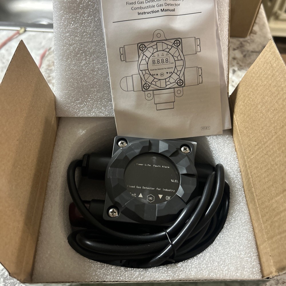 Haokesite Fixed Gas Detector for LNG, LPG, METHANE Plug-In Audible & Visual Alm