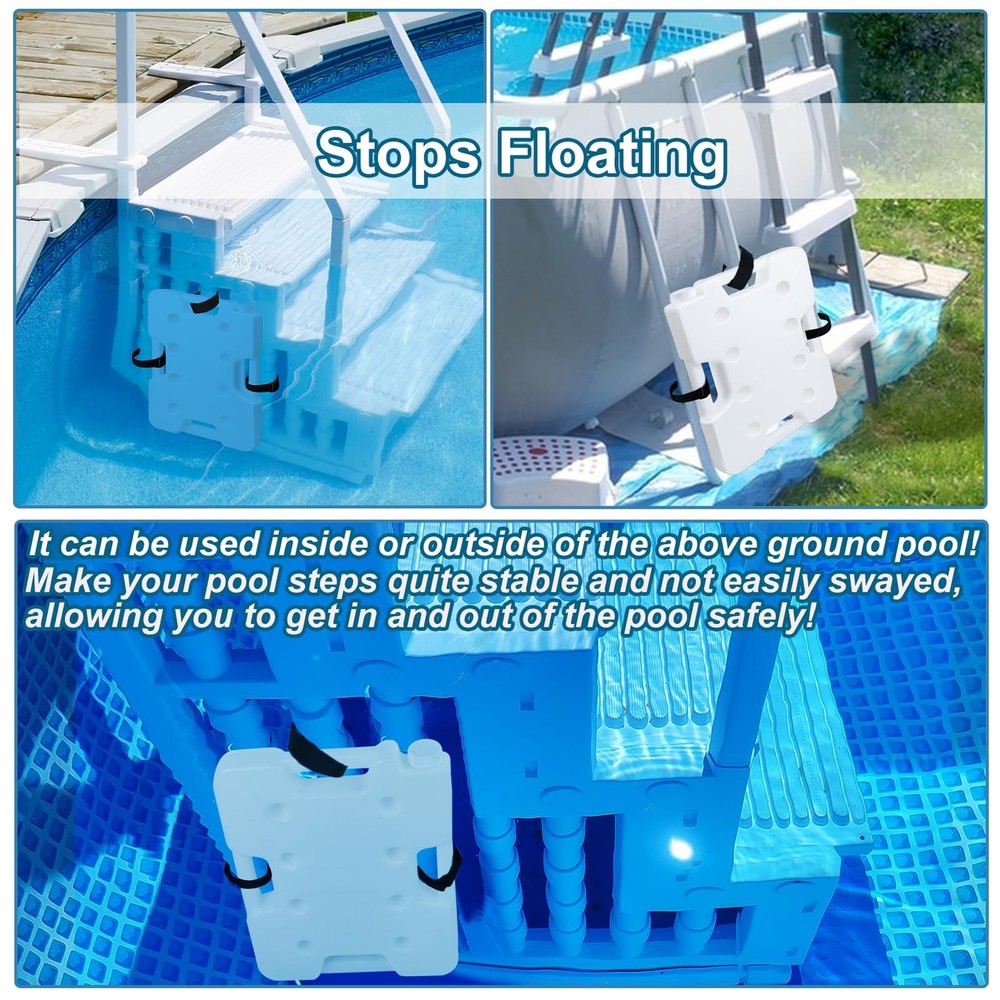 2 Pack Pool Ladder Weights, Heavy Duty 52LBS HDPE Pool Step Weights to Preven...
