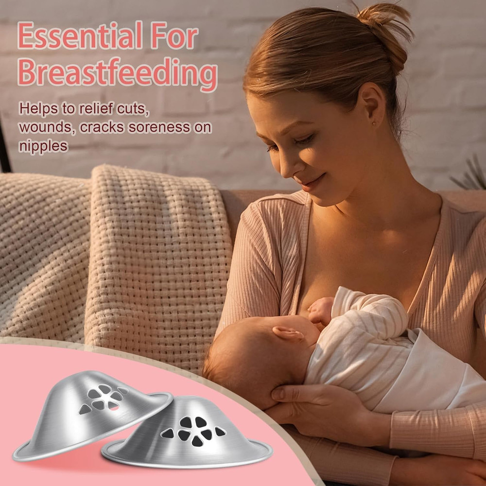 Silver Nursing Cups,Original Perforated Breathable Design,Silver Nursing Cups,Si