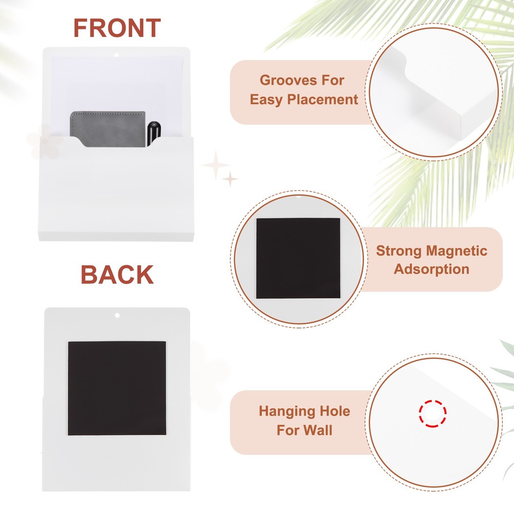 Magnetic File Holder, 2 Pack Magnetic Wall Holder Organizer File, White