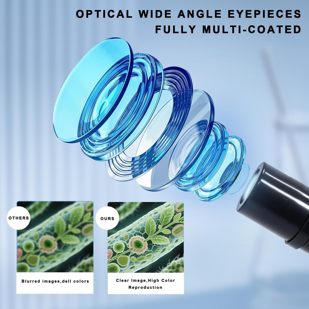 Wevision M2 Dual Power Supply Compound Monocular Microscope 40X-2000X White